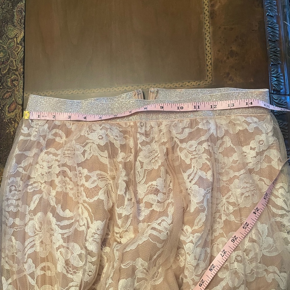 New Gracia Lace Maxi Skirt in Cream and Tan - Picture 8 of 10